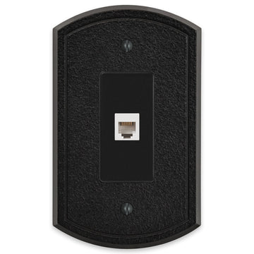 Blackwell Black Iron Cast - 1 Phone Jack Wallplate - Wallplate Warehouse 58PHBI 070686012321 Phone Jacks