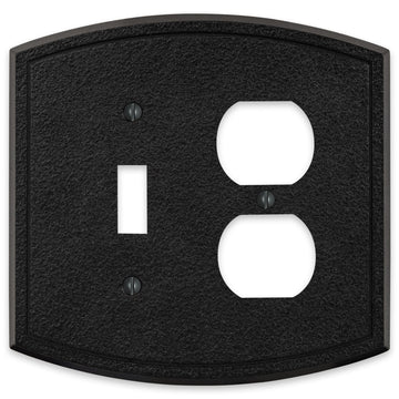 Blackwell Black Iron Cast - 1 Toggle / 1 Duplex Wallplate - Wallplate Warehouse 58TDBI - B 070686012260 1 Toggle / 1 Duplex