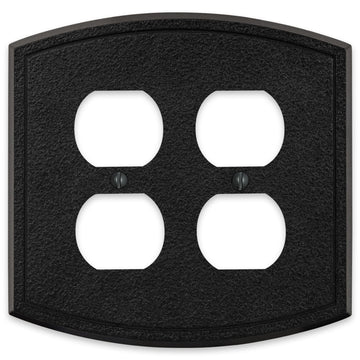 Blackwell Black Iron Cast - 2 Duplex Wallplate - Wallplate Warehouse 58DDBI - B 070686012253 2 Duplex