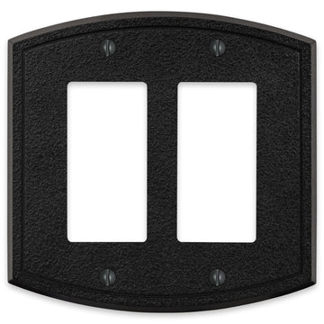 Blackwell Black Iron Cast - 2 Rocker Wallplate - Wallplate Warehouse 58RRBI 070686012284 2 Rocker