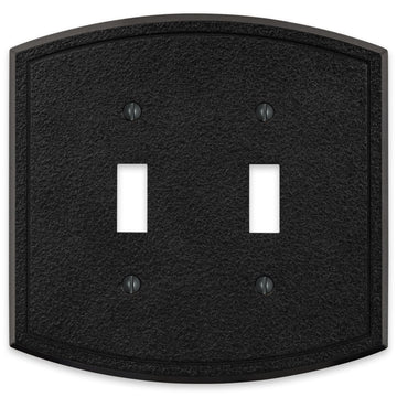 Blackwell Black Iron Cast - 2 Toggle Wallplate - Wallplate Warehouse 58TTBI 070686012222 2 Toggle