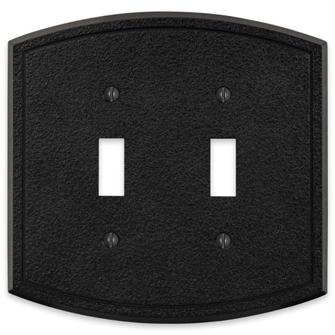 Blackwell Black Iron Cast - 2 Toggle Wallplate - Wallplate Warehouse 58TTBI 070686012222 2 Toggle