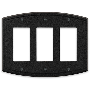 Blackwell Black Iron Cast - 3 Rocker Wallplate - Wallplate Warehouse 58RRRBI - B 070686012291 3 Rocker