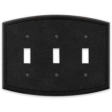 Blackwell Black Iron Cast - 3 Toggle Wallplate - Wallplate Warehouse 58TTTBI 070686012239 3 Toggle