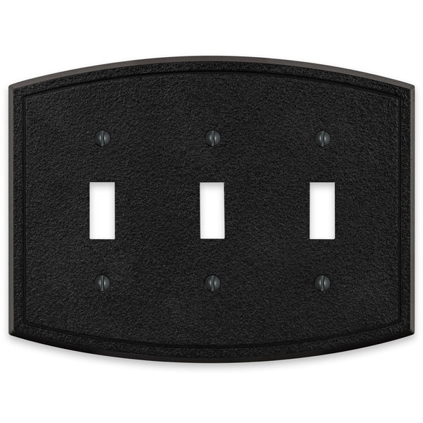 Blackwell Black Iron Cast - 3 Toggle Wallplate - Wallplate Warehouse 58TTTBI 070686012239 3 Toggle