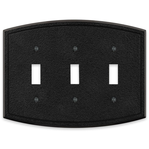 Blackwell Black Iron Cast - 3 Toggle Wallplate - Wallplate Warehouse 58TTTBI 070686012239 3 Toggle
