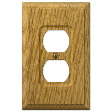 Carson Light Oak Wood - 1 Duplex Wallplate - Wallplate Warehouse 4025D 070686401828 1 Duplex