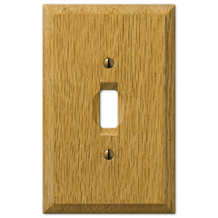 Carson Light Oak Wood  - 1 Toggle Wallplate