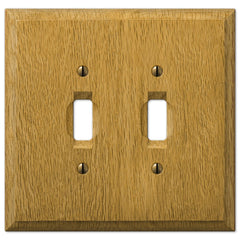 Carson Light Oak Wood  - 2 Toggle Wallplate