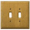 Carson Light Oak Wood - 2 Toggle Wallplate - Wallplate Warehouse 4025TT 070686401835 2 Toggle