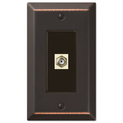 Century Aged Bronze Steel - 1 Cable Jack Wallplate