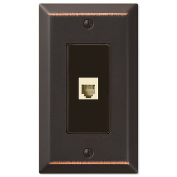 Century Aged Bronze Steel - 1 Phone Jack Wallplate - Wallplate Warehouse 163PHDB 070686580493 Phone Jacks