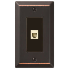 Century Aged Bronze Steel - 1 Phone Jack Wallplate