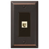 Century Aged Bronze Steel - 1 Phone Jack Wallplate - Wallplate Warehouse 163PHDB 070686580493 Phone Jacks