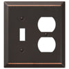 Century Aged Bronze Steel - 1 Toggle / 1 Duplex Wallplate - Wallplate Warehouse 163TDDB 070686555804 1 Toggle / 1 Duplex