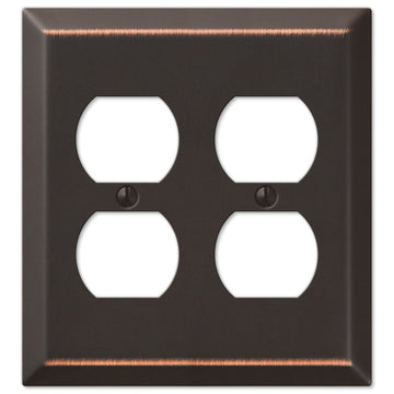 Century Aged Bronze Steel - 2 Duplex Wallplate - Wallplate Warehouse 163DDDB 070686555811 2 Duplex