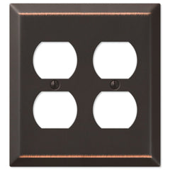 Century Aged Bronze Steel - 2 Duplex Wallplate