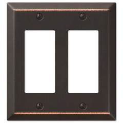Century Aged Bronze Steel - 2 Rocker Wallplate