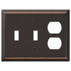 Century Aged Bronze Steel - 2 Toggle / 1 Duplex Wallplate - Wallplate Warehouse 163TTDDB 070686579800 2 Toggle / 1 Duplex