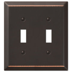 Century Aged Bronze Steel - 2 Toggle Wallplate