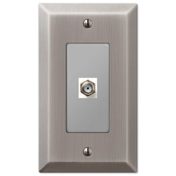 Century Antique Nickel Steel - 1 Cable Jack Wallplate - Wallplate Warehouse 163CXAN 070686580387 Cable Jacks