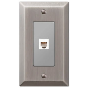 Century Antique Nickel Steel - 1 Phone Jack Wallplate - Wallplate Warehouse 163PHAN 070686580455 Phone Jacks