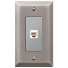 Century Antique Nickel Steel - 1 Phone Jack Wallplate