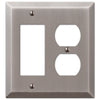 Century Antique Nickel Steel - 1 Rocker / 1 Duplex Wallplate - Wallplate Warehouse 163RDAN 070686574416 1 Rocker / 1 Duplex