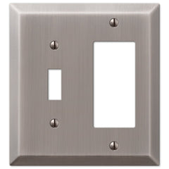 Century Antique Nickel Steel - 1 Toggle / 1 Rocker Wallplate