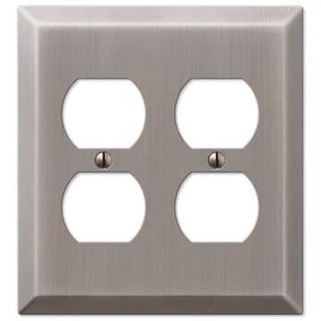 Century Antique Nickel Steel - 2 Duplex Wallplate - Wallplate Warehouse 163DDAN 070686574393 2 Duplex
