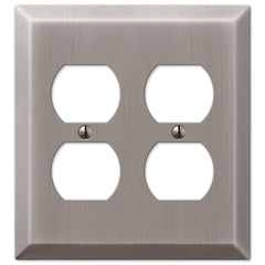 Century Antique Nickel Steel - 2 Duplex Wallplate