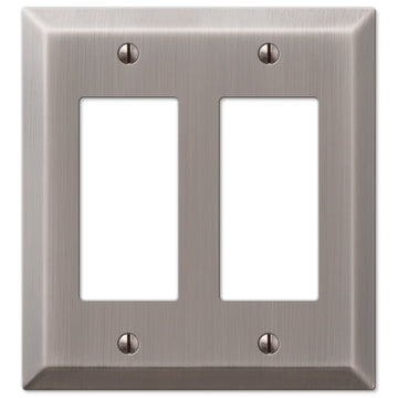 Century Antique Nickel Steel - 2 Rocker Wallplate - Wallplate Warehouse 163RRAN 070686574409 2 Rocker