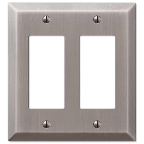 Century Antique Nickel Steel - 2 Rocker Wallplate - Wallplate Warehouse 163RRAN 070686574409 2 Rocker
