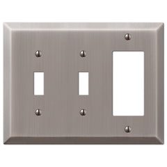Century Antique Nickel Steel - 2 Toggle / 1 Rocker Wallplate