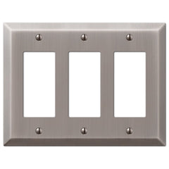 Century Antique Nickel Steel - 3 Rocker Wallplate