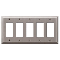 Century Antique Nickel Steel - 5 Rocker Wallplate
