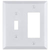 Century Bright White - 1 Toggle/1 Rocker Wallplate - Wallplate Warehouse 163TR-BW-B 70686021736 1 Toggle/1 Rocker