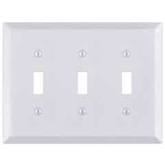 Century Bright White - 3 Toggle Wallplate