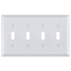 Century Bright White - 4 Toggle Wallplate