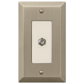 Century Brushed Bronze Steel - 1 Cable Jack Wallplate - Wallplate Warehouse 163CXBZ 070686580417 Cable Jacks