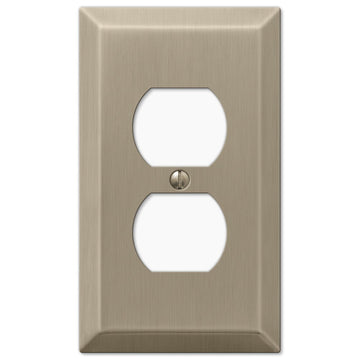 Century Brushed Bronze Steel - 1 Duplex Wallplate - Wallplate Warehouse 163DBZ 070686574621 1 Duplex