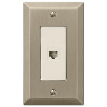Century Brushed Bronze Steel - 1 Phone Jack Wallplate - Wallplate Warehouse 163PHBZ 070686580486 Phone Jacks