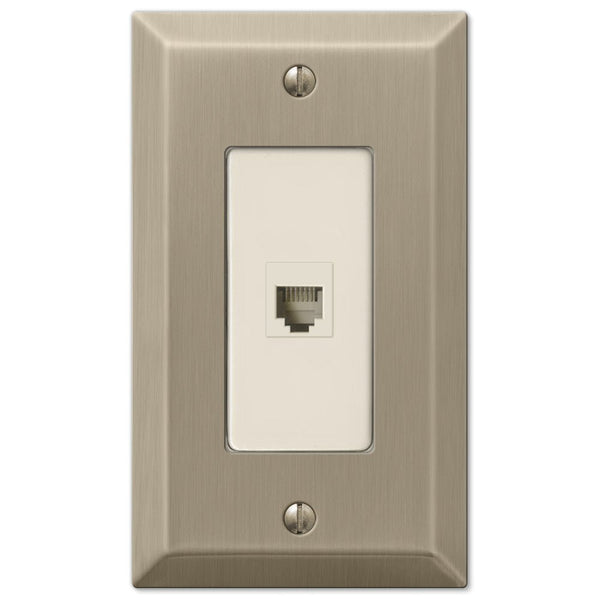 Century Brushed Bronze Steel - 1 Phone Jack Wallplate - Wallplate Warehouse 163PHBZ 070686580486 Phone Jacks