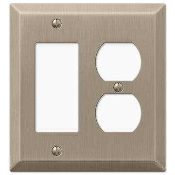 Century Brushed Bronze Steel - 1 Rocker / 1 Duplex Wallplate - Wallplate Warehouse 163RDBZ 070686574690 1 Rocker / 1 Duplex