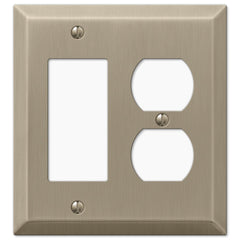 Century Brushed Bronze Steel - 1 Rocker / 1 Duplex Wallplate