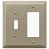 Century Brushed Bronze Steel - 1 Toggle / 1 Rocker Wallplate - Wallplate Warehouse 163TRBZ 070686574669 1 Toggle / 1 Rocker