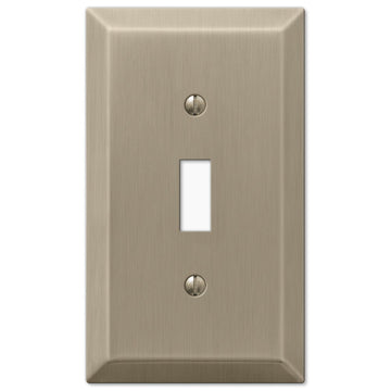Century Brushed Bronze Steel - 1 Toggle Wallplate - Wallplate Warehouse 163TBZ 070686574614 1 Toggle