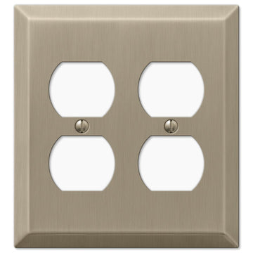 Century Brushed Bronze Steel - 2 Duplex Wallplate - Wallplate Warehouse 163DDBZ 070686574676 2 Duplex