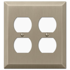 Century Brushed Bronze Steel - 2 Duplex Wallplate
