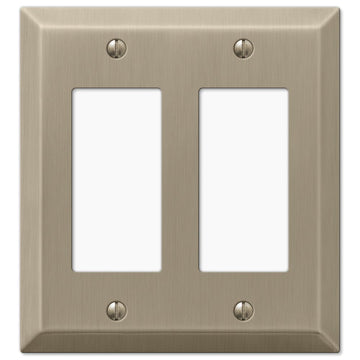 Century Brushed Bronze Steel - 2 Rocker Wallplate - Wallplate Warehouse 163RRBZ 070686574683 2 Rocker